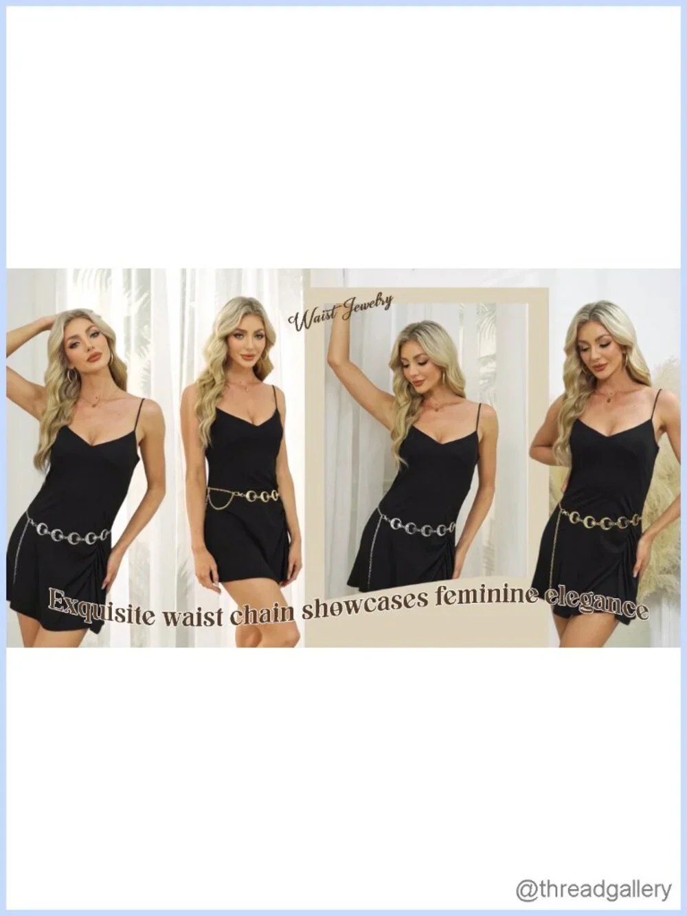 Metal Waist Chain Belt Sun Moon Western Concho Body Chain Adjustable